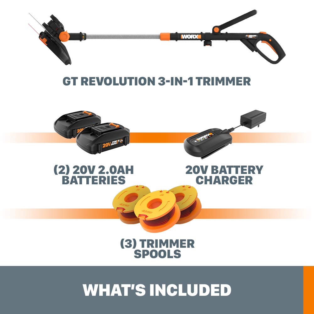 WORX WG170 20V 12" Cordless String Trimmer, Edger & Mini Mower