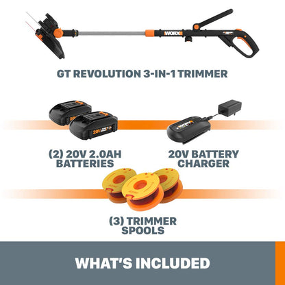WORX WG170 20V 12" Cordless String Trimmer, Edger & Mini Mower