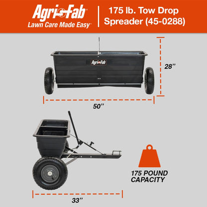 Agri-Fab 175 lb Tow-Behind Drop Spreader, 42-In Spread Width