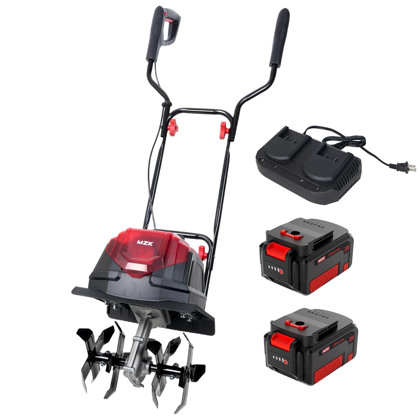 MZK 40V Cordless Garden Tiller Cultivator – 14" Width, 8.6" Depth