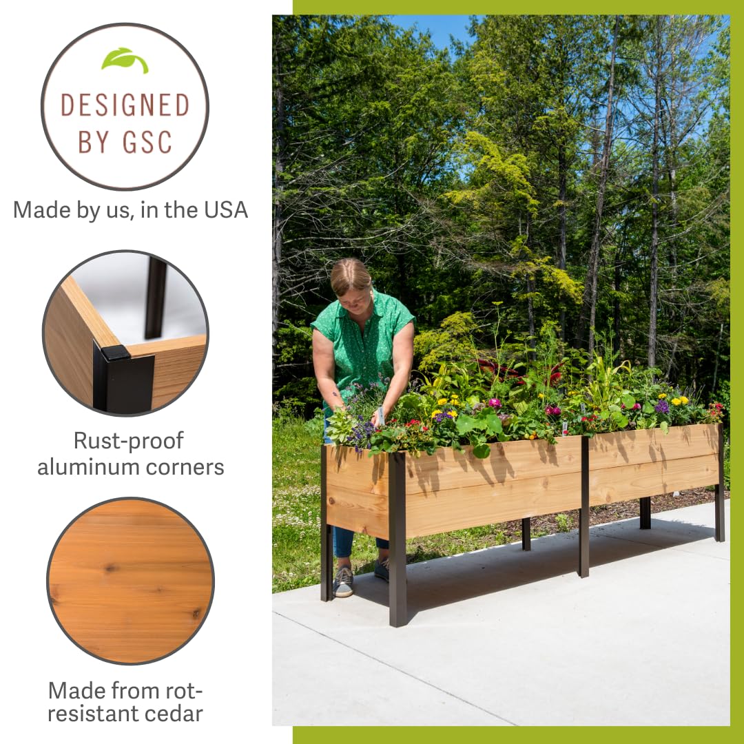 Gardener's Supply Elevated Cedar Raised Garden Bed – 2' x 8'