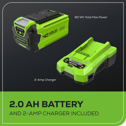 Greenworks 40V 12" String Trimmer & Blower Combo – 2.0Ah Battery