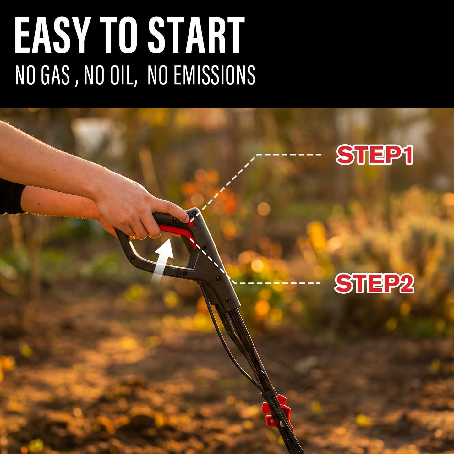 MZK 40V Cordless Garden Tiller Cultivator – 14" Width, 8.6" Depth