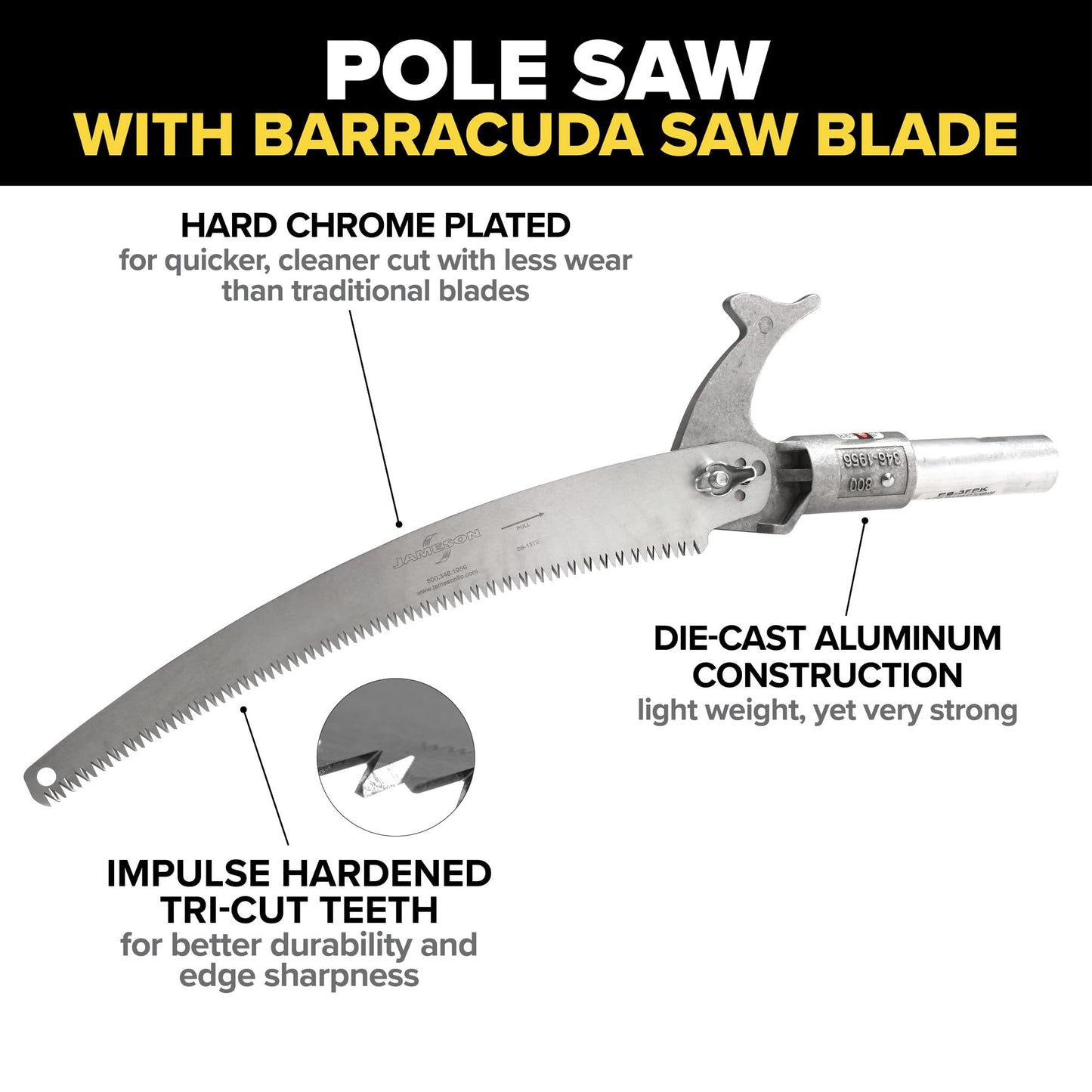 Jameson FG-Series Manual Pole Saw & Tree Pruner – Two 6-Ft Poles