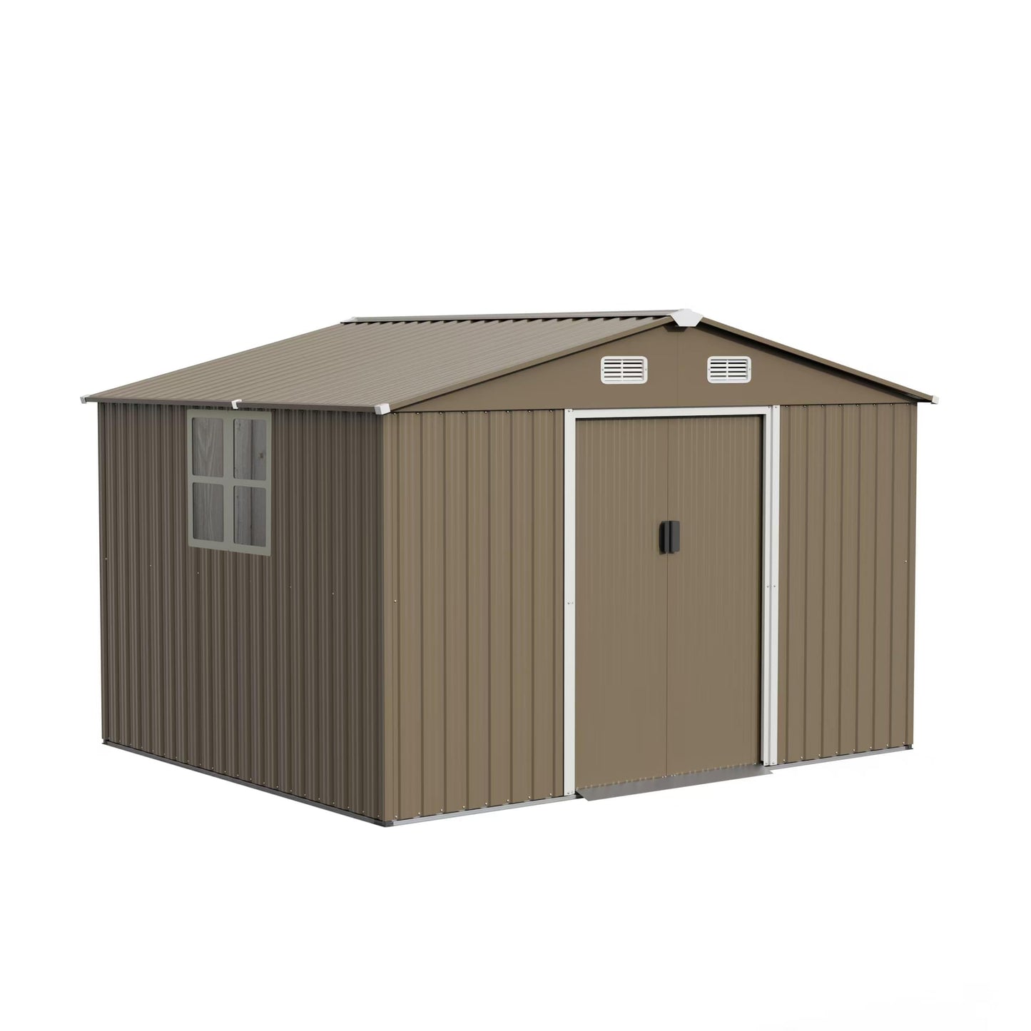 RTDTD 10x8 FT Metal Storage Shed with Sliding Door & Air Vents