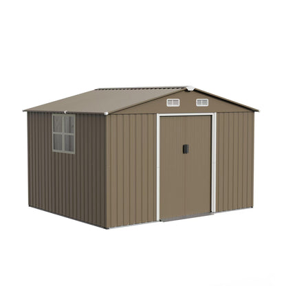 RTDTD 10x8 FT Metal Storage Shed with Sliding Door & Air Vents
