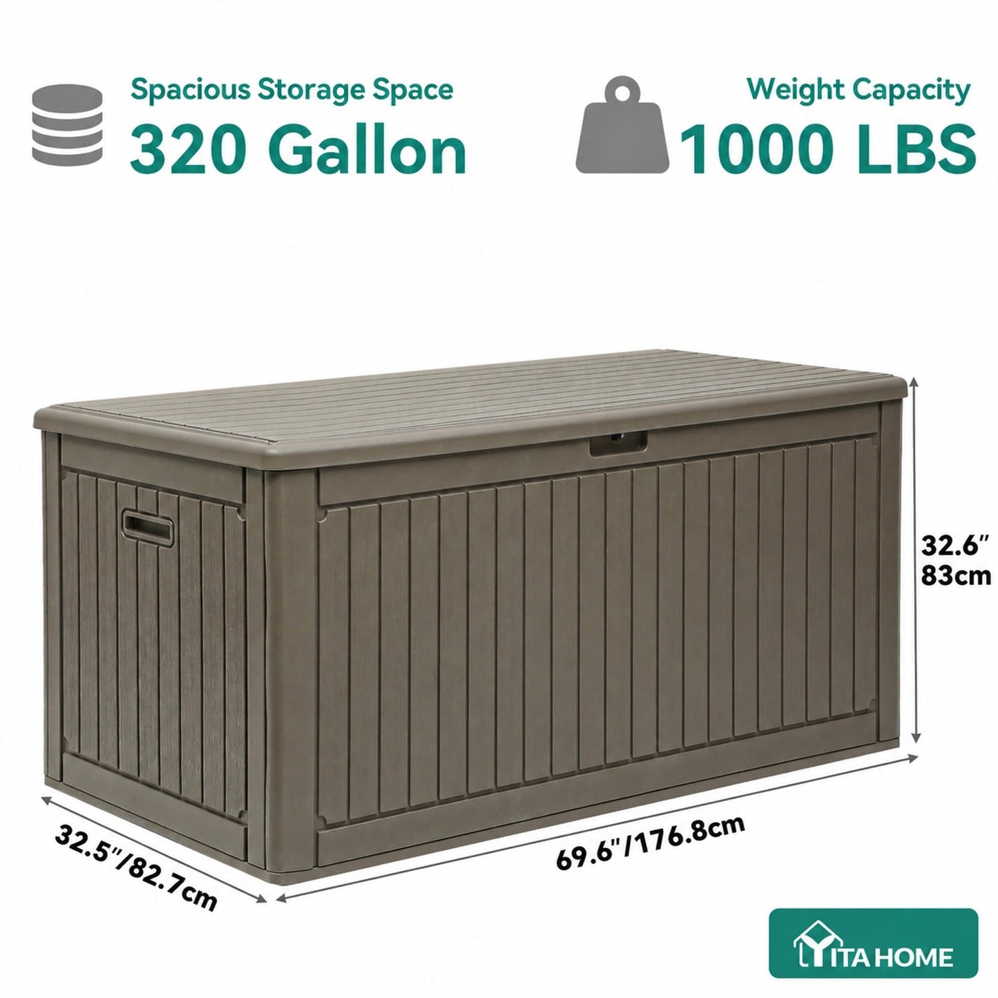 YITAHOME 320 Gallon Extra Large Outdoor Deck Storage Box