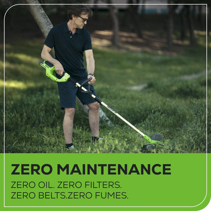 Greenworks 40V 12" String Trimmer & Blower Combo – 2.0Ah Battery