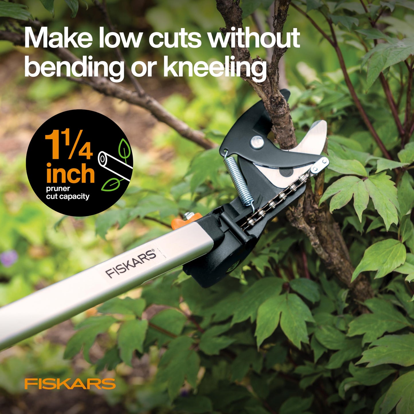 Fiskars 2-in-1 Extendable Pole Saw & Tree Pruner, 7.9–12 Ft Reach