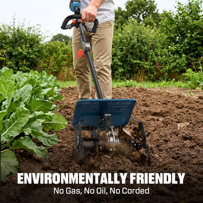 SENIX 60V Cordless Tiller Cultivator, 11" Width, 3.0Ah Battery