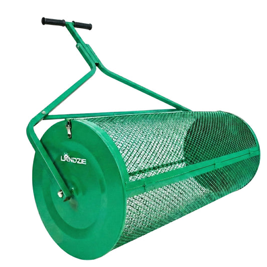 LANDZIE 44-Inch Metal Mesh Lawn Spreader – Compost & Topdressing