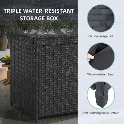 YITAHOME 260 Gallon Outdoor Deck Box, PE Rattan, Black