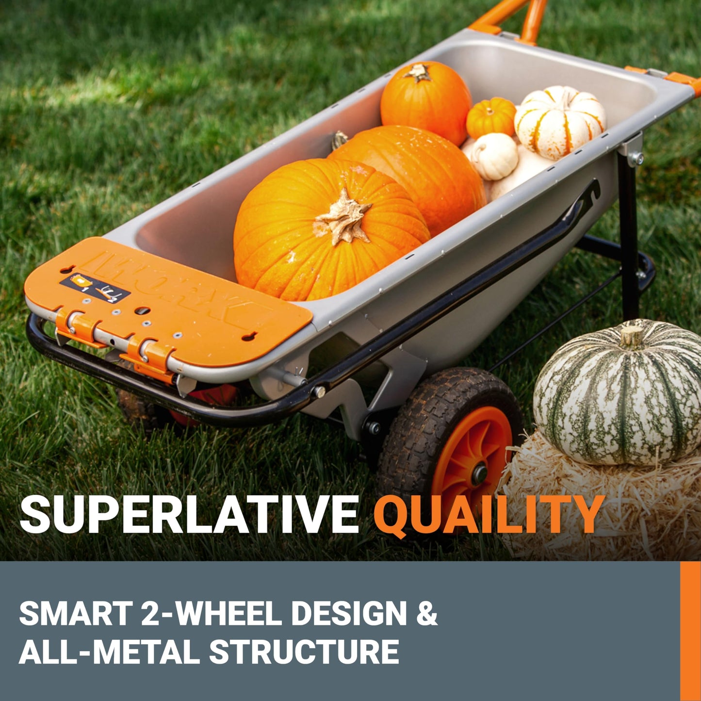 WORX WG050 Aerocart 8-in-1 Wheelbarrow & Garden Cart Dolly