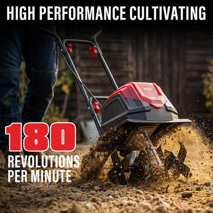 MZK 40V Cordless Garden Tiller Cultivator – 14" Width, 8.6" Depth