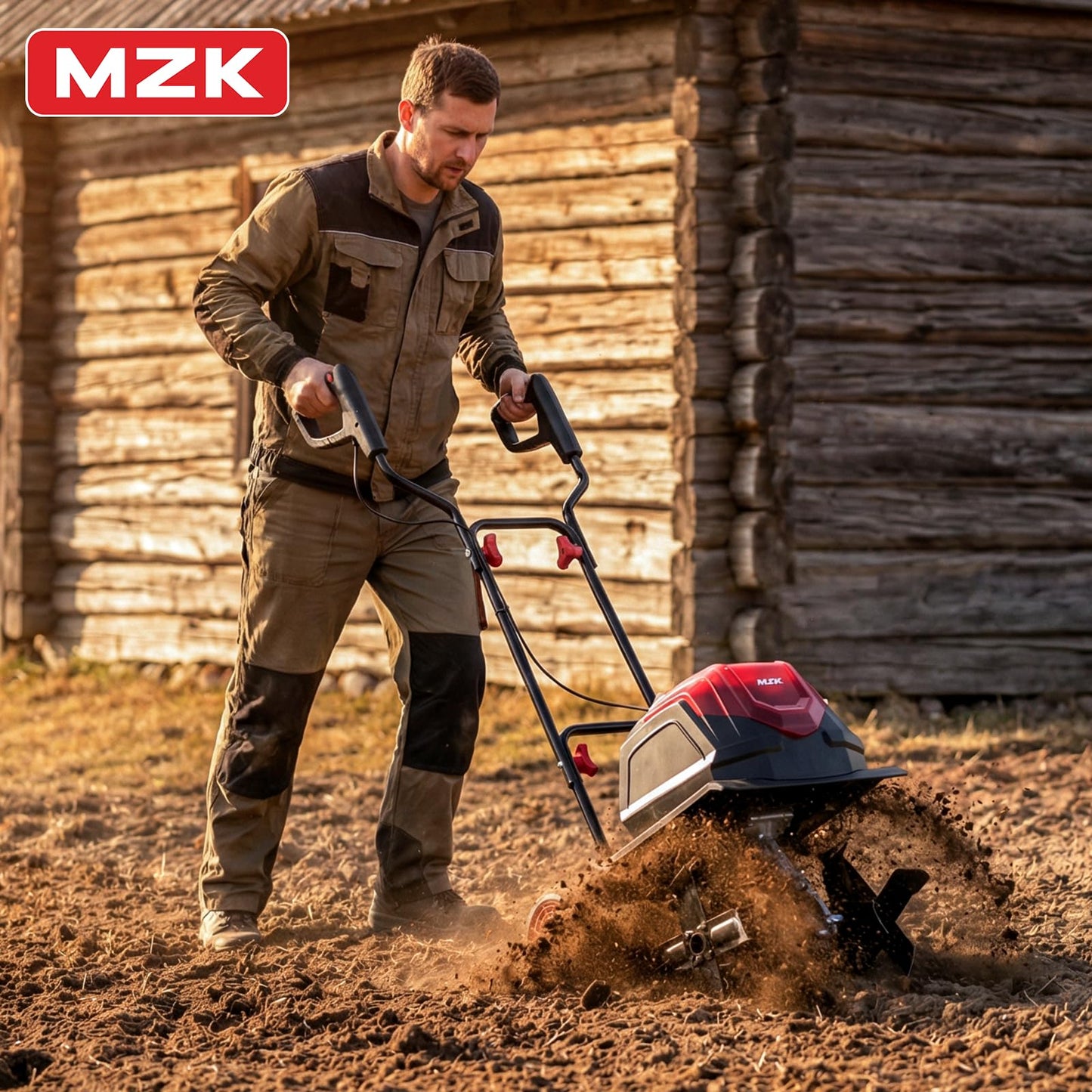 MZK 40V Cordless Garden Tiller Cultivator – 14" Width, 8.6" Depth
