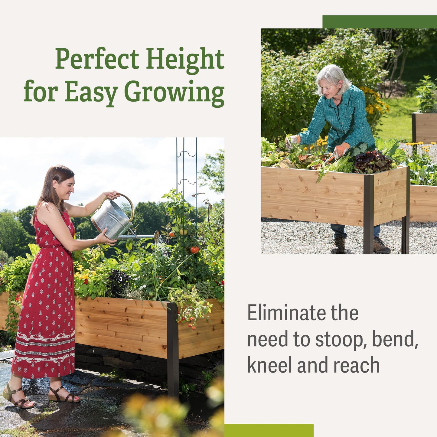 Gardener's Supply Elevated Cedar Raised Garden Bed – 2' x 8'