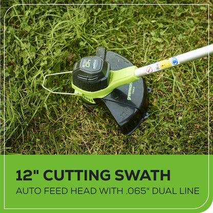 Greenworks 40V 12" String Trimmer & Blower Combo – 2.0Ah Battery