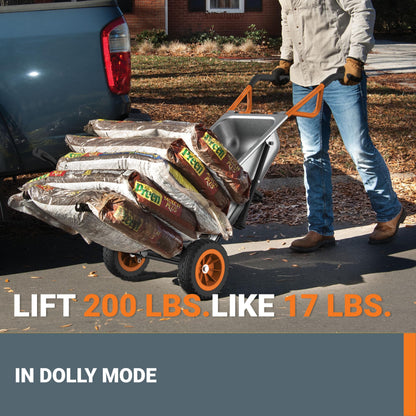 WORX WG050 Aerocart 8-in-1 Wheelbarrow & Garden Cart Dolly