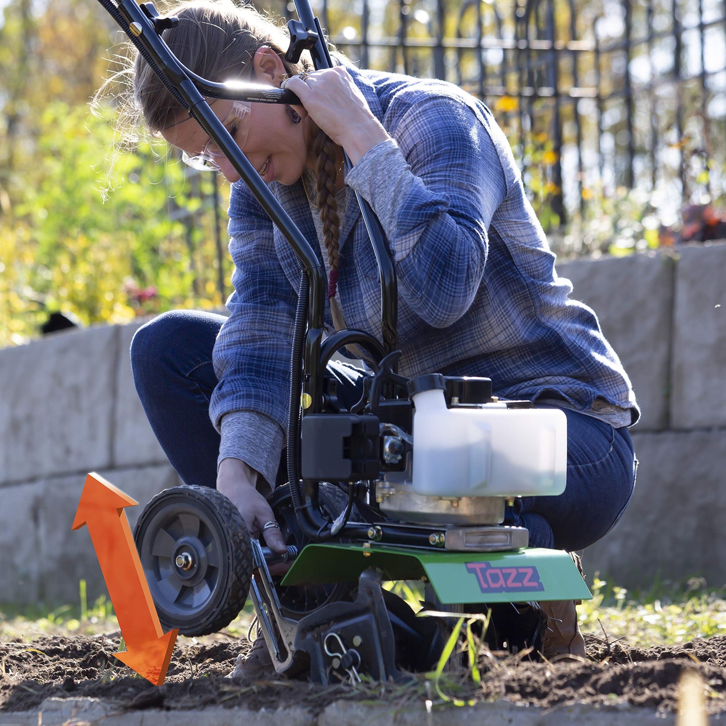 Tazz 35351 Garden Cultivator, 33cc 2-Cycle Engine, Gear Drive