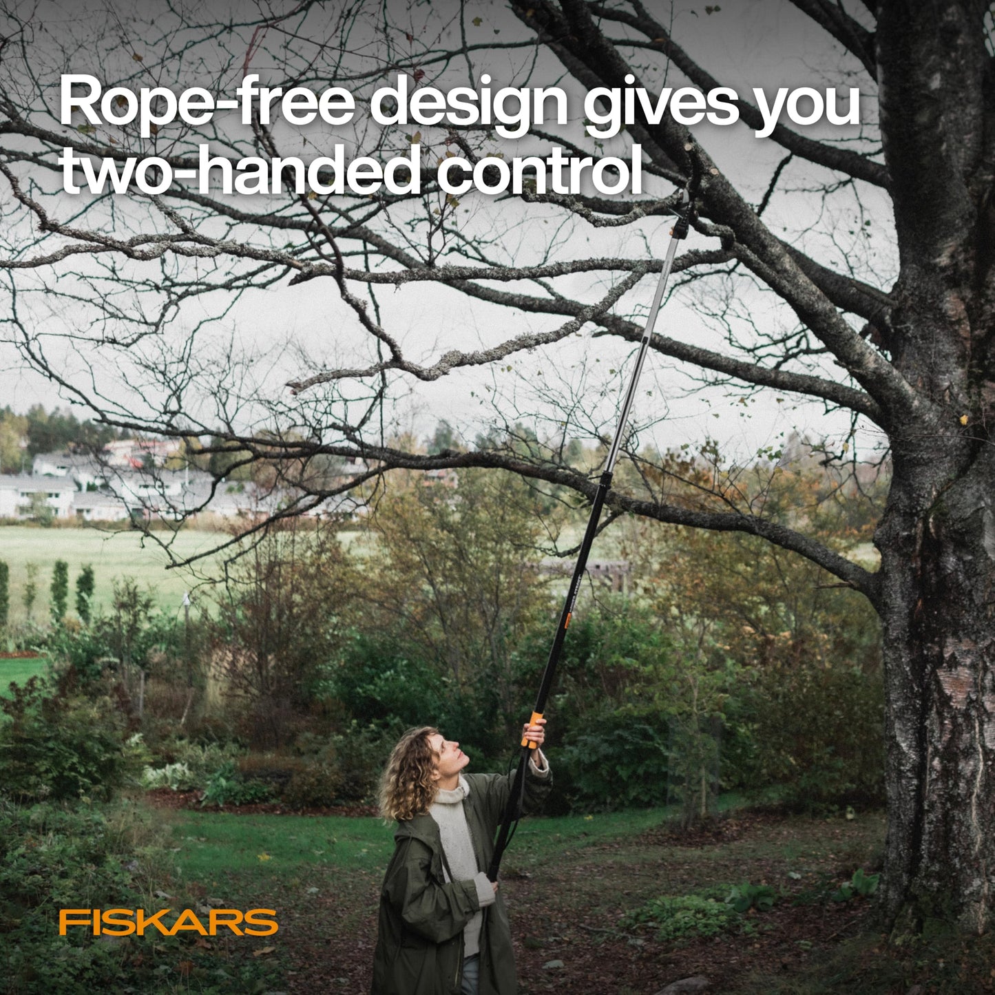 Fiskars 2-in-1 Extendable Pole Saw & Tree Pruner, 7.9–12 Ft Reach