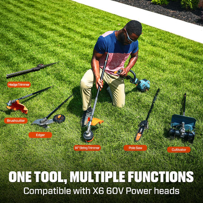 SENIX 60V Cordless Tiller Cultivator, 11" Width, 3.0Ah Battery